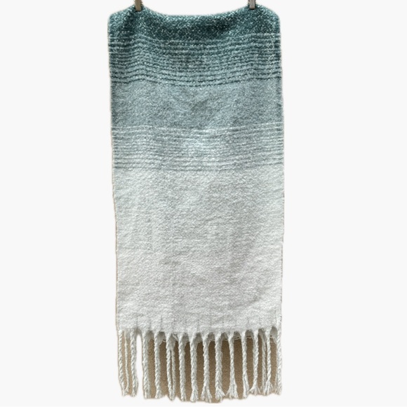 Mer|Sea & Co. Teal Ombré Fringe Cozy Oversized Scarf Wrap - Picture 2 of 7